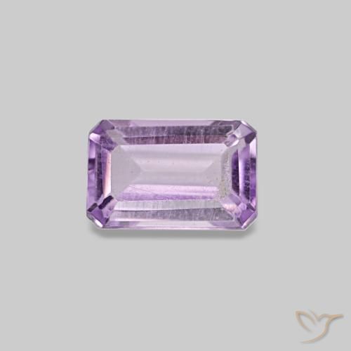 Ametista naturale viola da 0,33 ct, taglio smeraldo, VS-SI