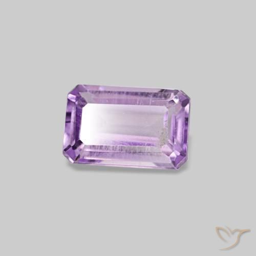 Ametista naturale viola da 0,33 ct, taglio smeraldo, VS-SI
