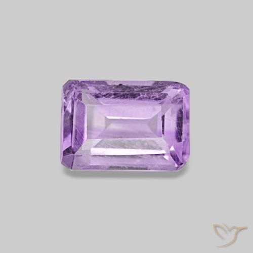 Ametista naturale viola da 0,52 ct, taglio smeraldo, VS-SI