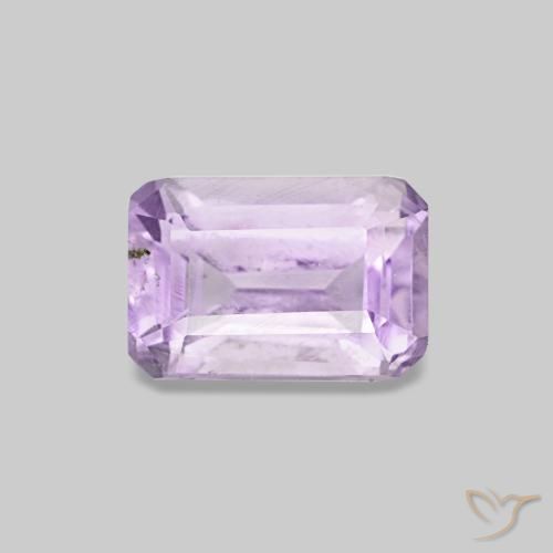 Ametista naturale viola da 0,60 ct, taglio smeraldo, VS-SI
