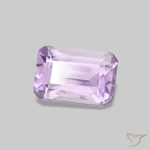Ametista naturale viola da 0,60 ct, taglio smeraldo, VS-SI