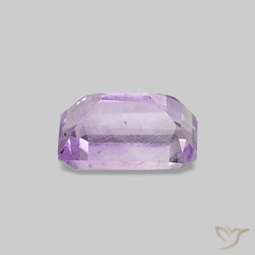 Ametista naturale viola da 0,60 ct, taglio smeraldo, VS-SI