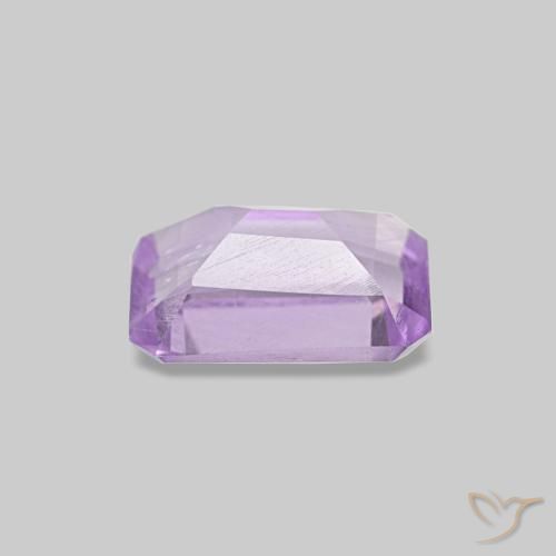 Ametista naturale viola rosato chiaro da 0,52 ct, taglio smeraldo, VS-SI