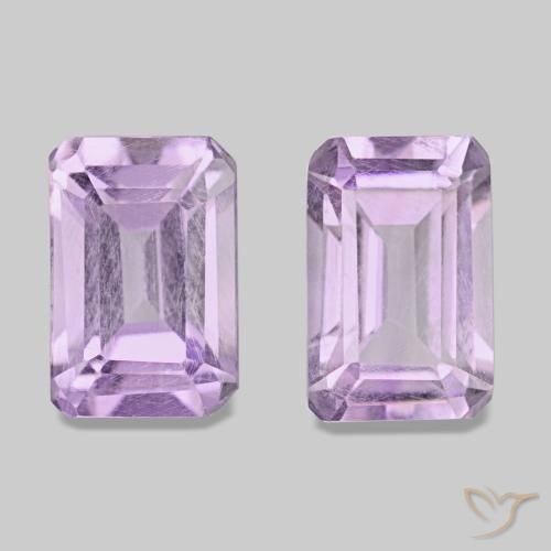 Gemme di Ametista Viola rosato chiaro naturale da 1.14 ct, Taglio smeraldo, VS