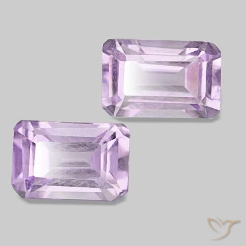 Gemme di Ametista Viola rosato chiaro naturale da 1.14 ct, Taglio smeraldo, VS