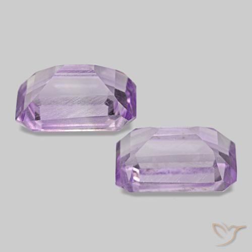 Gemme di Ametista Viola rosato chiaro naturale da 1.14 ct, Taglio smeraldo, VS