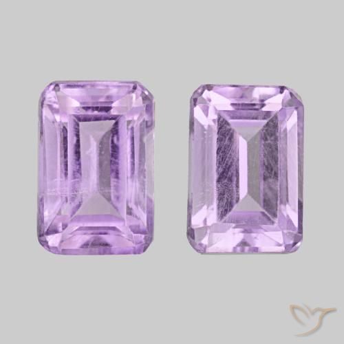 Gemme di Ametista Viola tendente al rosa naturale da 1.22 ct, Taglio smeraldo, VS