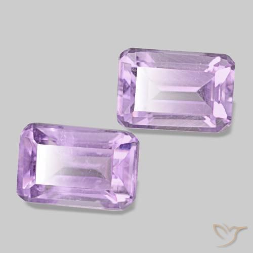Gemme di Ametista Viola tendente al rosa naturale da 1.22 ct, Taglio smeraldo, VS