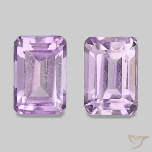 Gemme di Ametista Viola medio naturale da 1.30 ct, Taglio smeraldo, VS