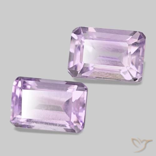 Gemme di Ametista Viola medio naturale da 1.30 ct, Taglio smeraldo, VS