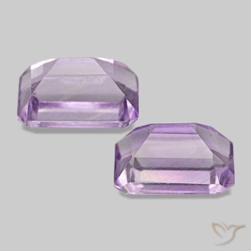 Gemme di Ametista Viola medio naturale da 1.30 ct, Taglio smeraldo, VS