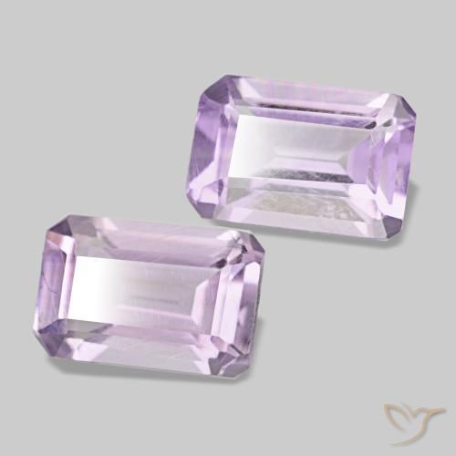 Gemme di Ametista Viola rosato chiaro naturale da 1.03 ct, Taglio smeraldo, VS