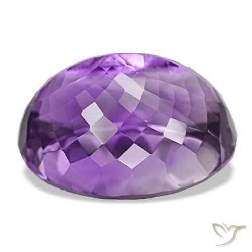 Ametista Viola-Rosa Medio naturale da 38.99 ct, Taglio ovale, VVS-VS