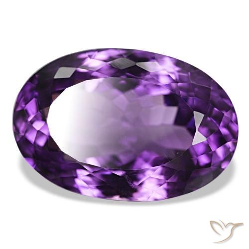 Ametista Viola scuro naturale da 29.74 ct, Taglio ovale, VVS-VS