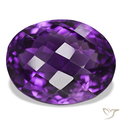 Ametista Viola rossastro naturale da 30.20 ct, Taglio ovale, IF