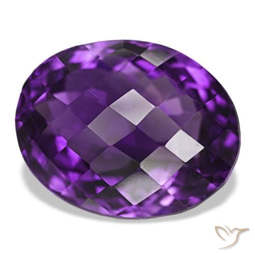 Ametista Viola rossastro naturale da 30.20 ct, Taglio ovale, IF