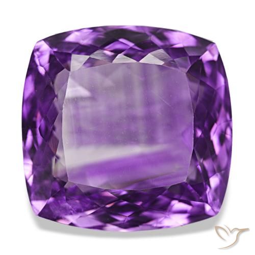 Ametista Viola medio naturale da 38.32 ct, Taglio a cuscino, VVS-VS