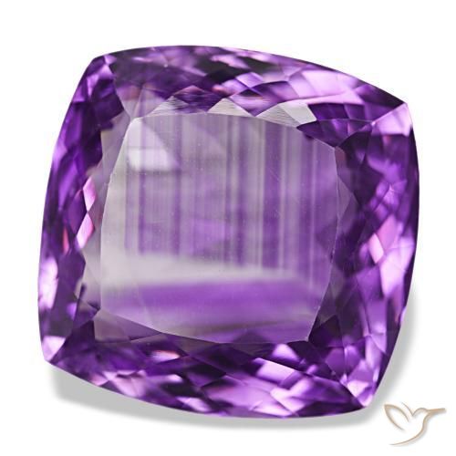 Ametista Viola medio naturale da 38.32 ct, Taglio a cuscino, VVS-VS