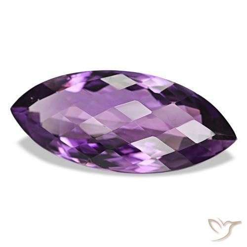 Ametista Viola medio naturale da 36.83 ct, Taglio marquise, VS