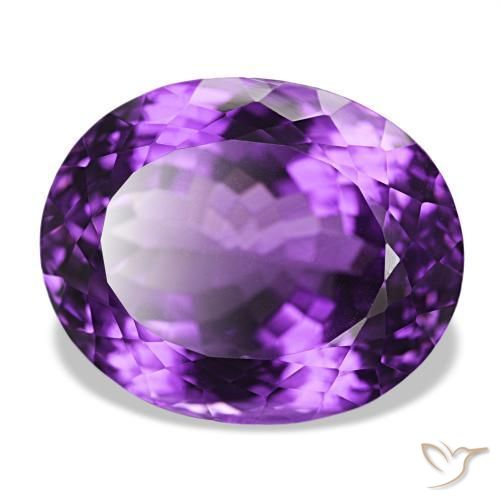 Ametista Viola medio naturale da 31.10 ct, Taglio ovale, VVS-VS