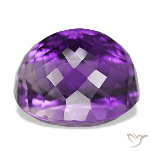Ametista Viola medio naturale da 31.10 ct, Taglio ovale, VVS-VS