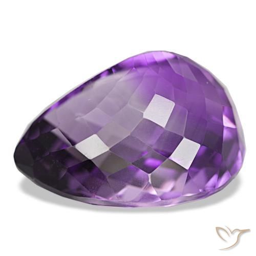 Ametista Viola medio naturale da 39.01 ct, Forma a pera, VVS-VS
