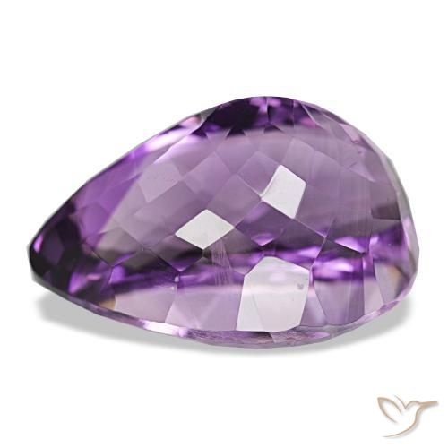 Ametista Viola medio naturale da 34.18 ct, Forma a pera, VVS