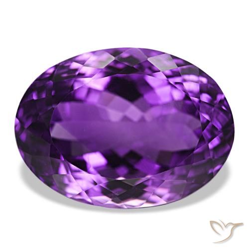 Ametista viola vivido naturale da 36.78 ct, Taglio ovale, VVS