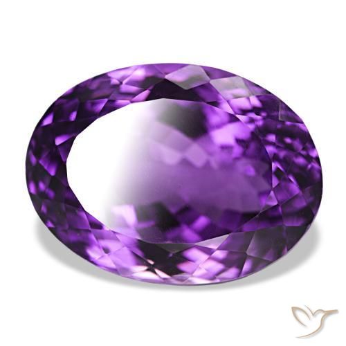Ametista viola vivido naturale da 36.78 ct, Taglio ovale, VVS