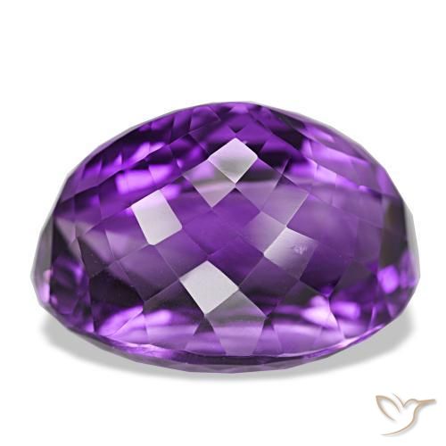 Ametista viola vivido naturale da 36.78 ct, Taglio ovale, VVS