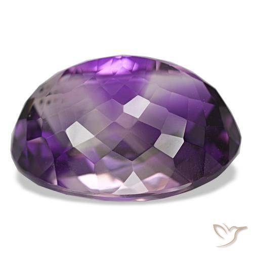 Ametista Viola scuro naturale da 34.20 ct, Taglio ovale, VVS-VS