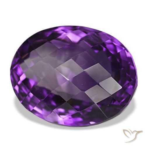 Ametista Viola medio naturale da 32.51 ct, Taglio ovale, IF