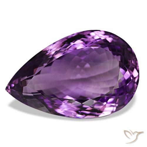 Ametista violaceo naturale da 47.41 ct, Forma a pera, VVS