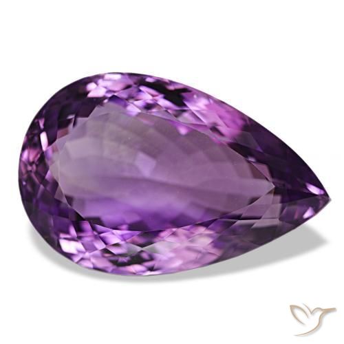 Ametista violaceo naturale da 47.41 ct, Forma a pera, VVS