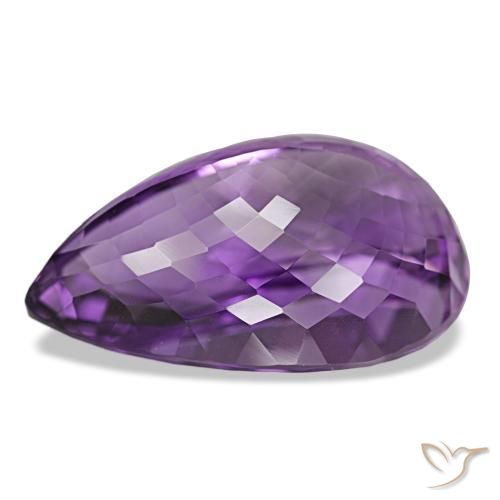 Ametista violaceo naturale da 47.41 ct, Forma a pera, VVS
