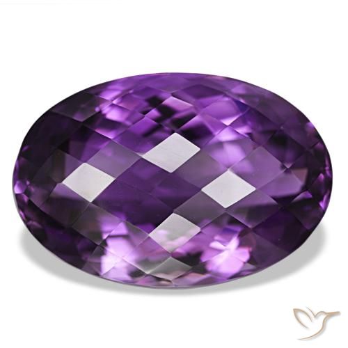 Ametista Viola medio naturale da 39.27 ct, Taglio ovale, VVS-VS