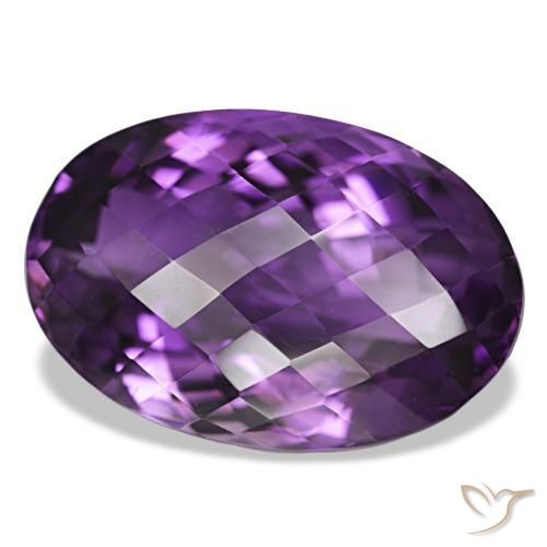 Ametista Viola medio naturale da 39.27 ct, Taglio ovale, VVS-VS