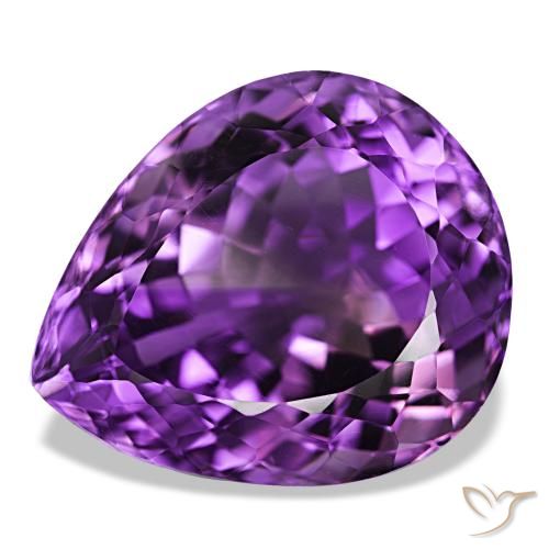 32.61ct Medium Dark-Violet Ametista, Forma a pera, VVS