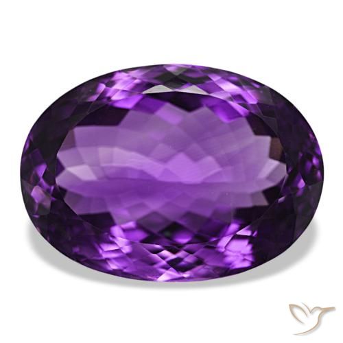 Ametista Viola scuro naturale da 34.51 ct, Taglio ovale, VVS