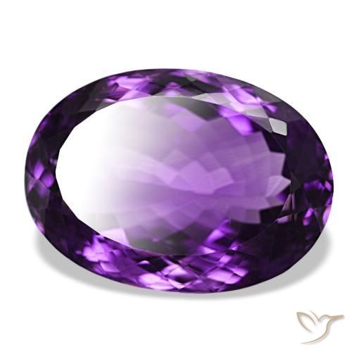 Ametista Viola scuro naturale da 34.51 ct, Taglio ovale, VVS