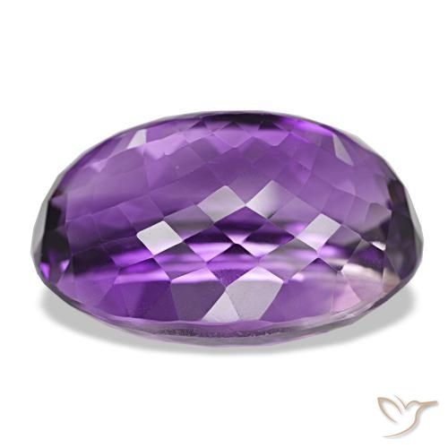 Ametista Viola scuro naturale da 34.51 ct, Taglio ovale, VVS