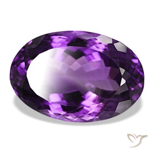 Ametista Medium Dark-Violet naturale da 31.06 ct, Taglio ovale, VVS-VS