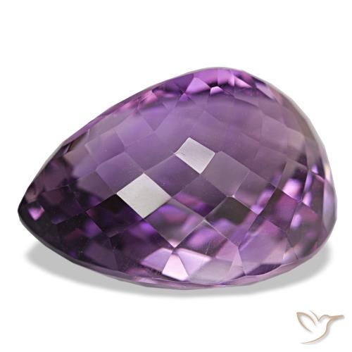 Ametista Viola violaceo intenso naturale da 34.04 ct, Forma a pera, VVS