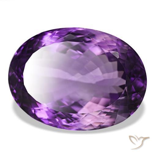 Ametista viola vivido naturale da 39.87 ct, Taglio ovale, VVS-VS