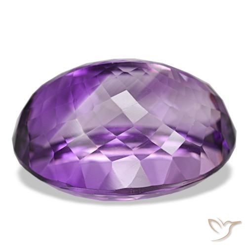 Ametista viola vivido naturale da 39.87 ct, Taglio ovale, VVS-VS