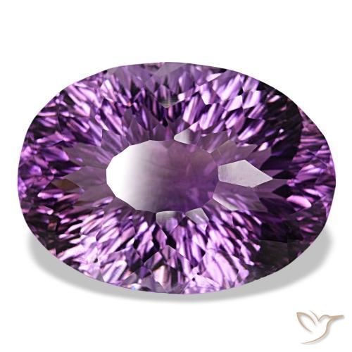 Ametista viola violaceo intenso naturale da 58,14 ct, taglio ovale, VVS