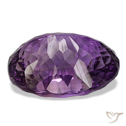 Ametista viola violaceo intenso naturale da 58,14 ct, taglio ovale, VVS