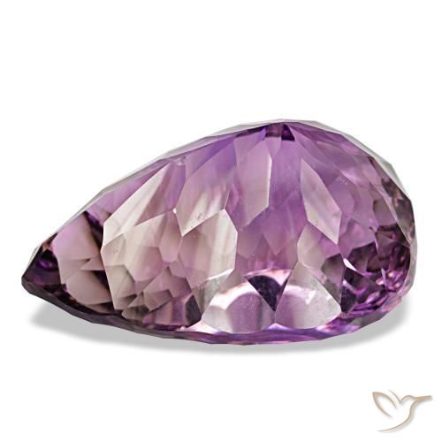 Ametista Viola medio naturale da 63,67 ct, Forma a pera, VS