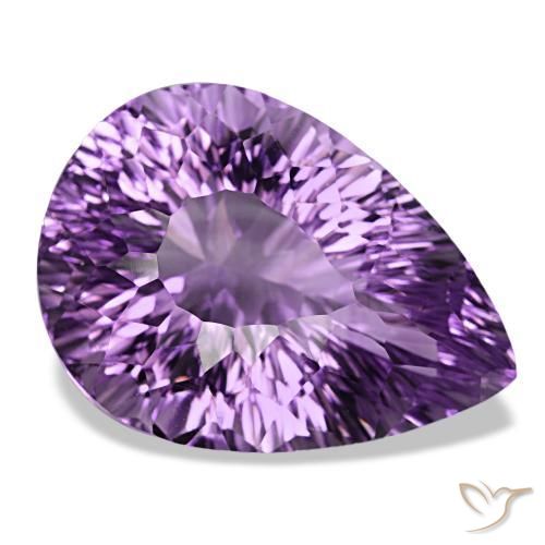 Ametista naturale viola da 52,30 ct, taglio a pera, VVS-VS