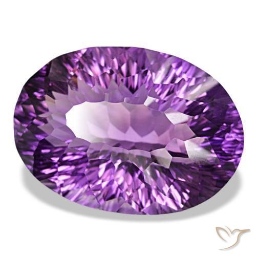 Ametista violaceo naturale da 81,61 ct, taglio ovale, VVS